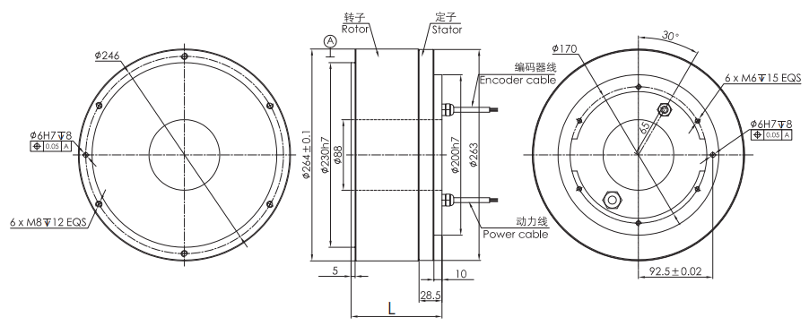 OD 263mm series DD馬達(dá) drawing